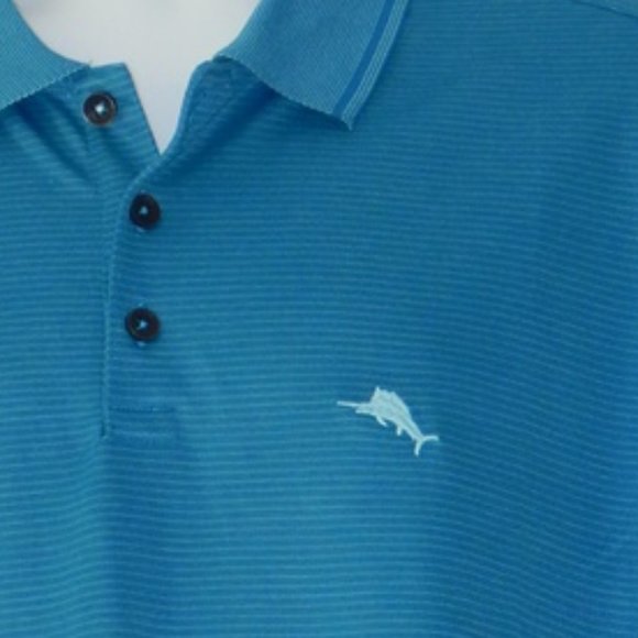 Tommy Bahama Men's Marlin Embroidered Short Sleeve TEAL Polo Shirt XL NWT - Picture 2 of 6